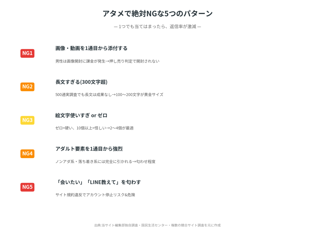 アタメ絶対NG 5つのパターン