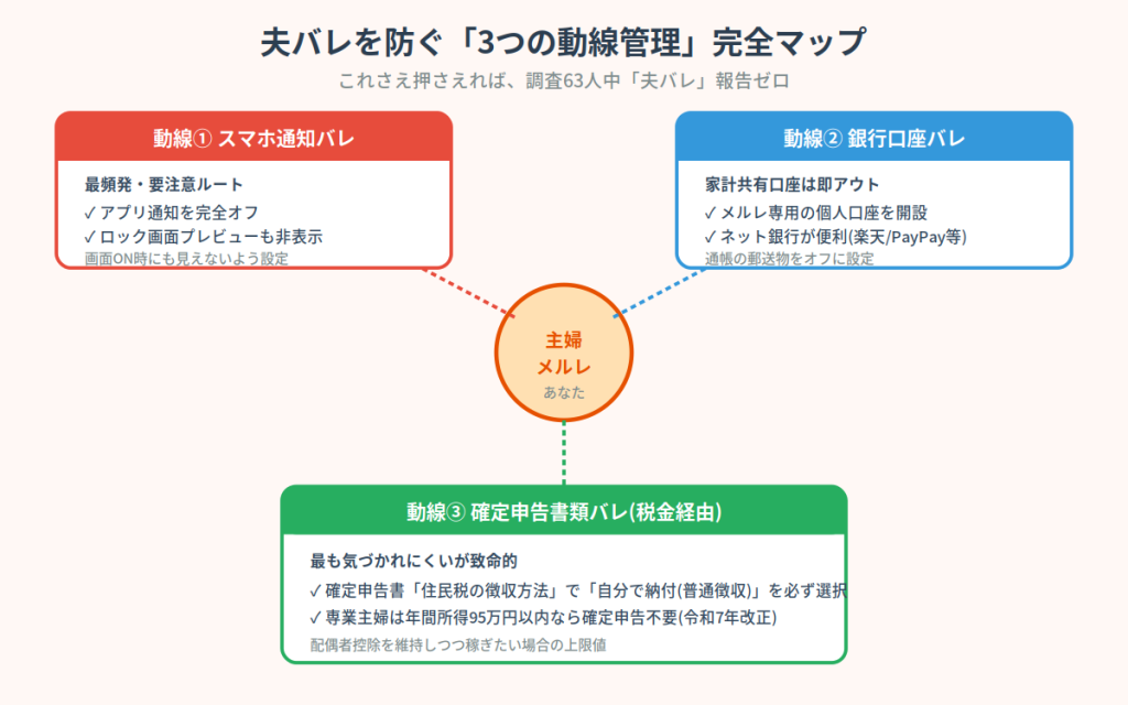 夫バレ防止3動線管理マップ